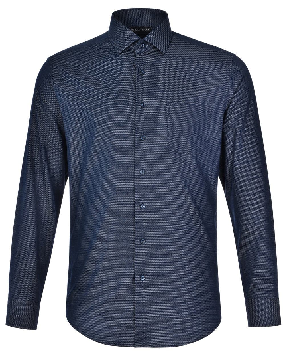 Mens Dot Jacquard Stretch Long Sleeve Ascot Shirt M7400L